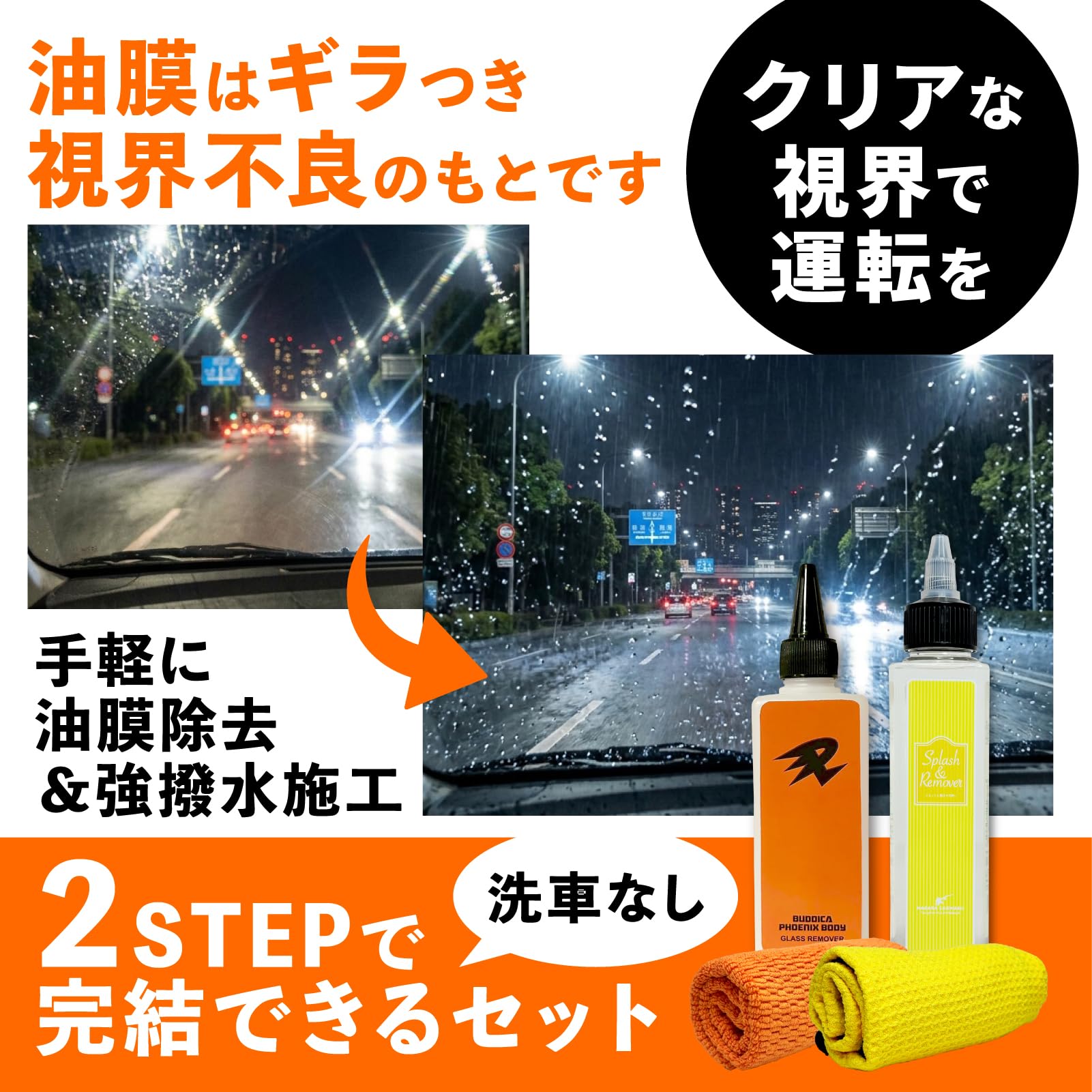 Amazon.co.jp: 【ながら洗車】イージーガラスセット『洗車なしで3分で